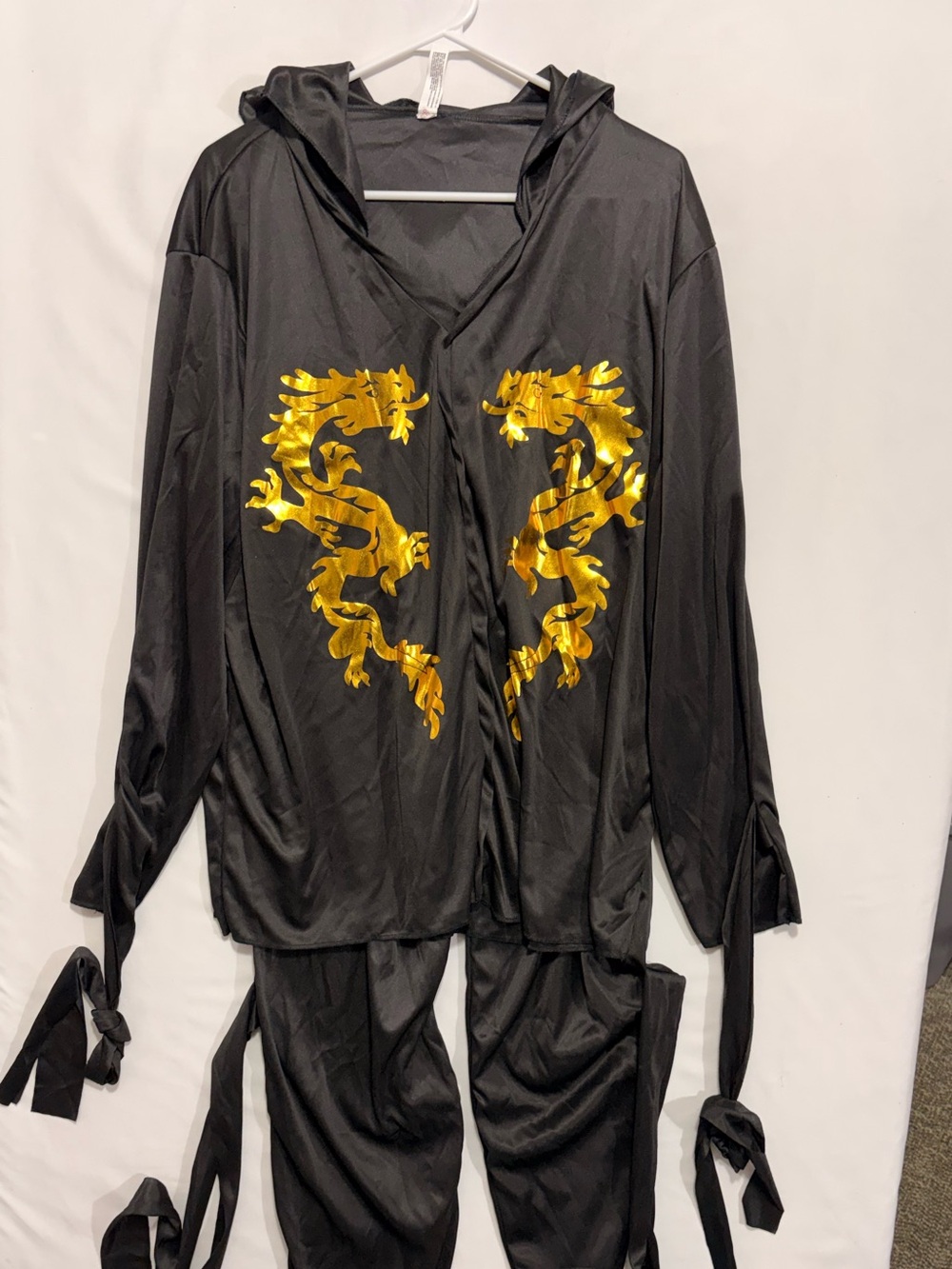 Black and Gold Dragon Ninja Hoodie Costume - Unbranded Adult Costume-New